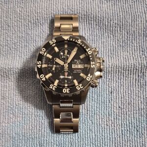 Ball Engineering Dive Master Watch Chronograph Ball Men's Black and Silver Watch